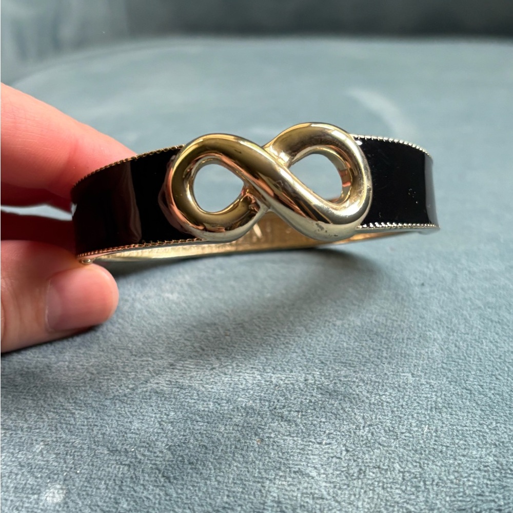 Gold and Black Infinity Cuff Bracelet